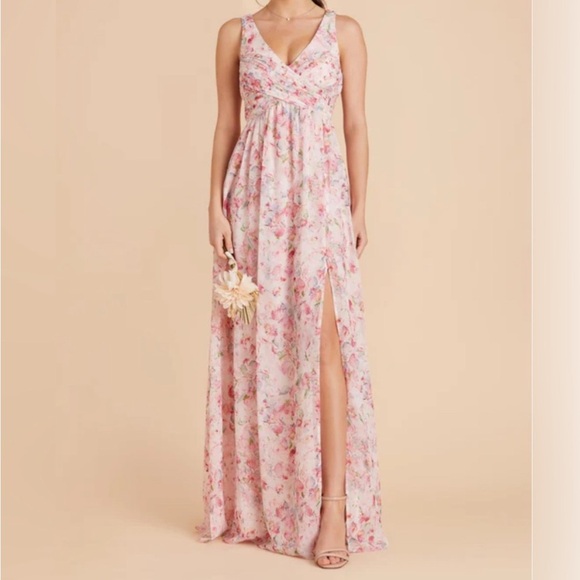 Birdy Grey Dresses & Skirts - Birdy Grey Laurie Chiffon Bridesmaid Dress Sz XL Pink Falling Petals NEW Plus Sz